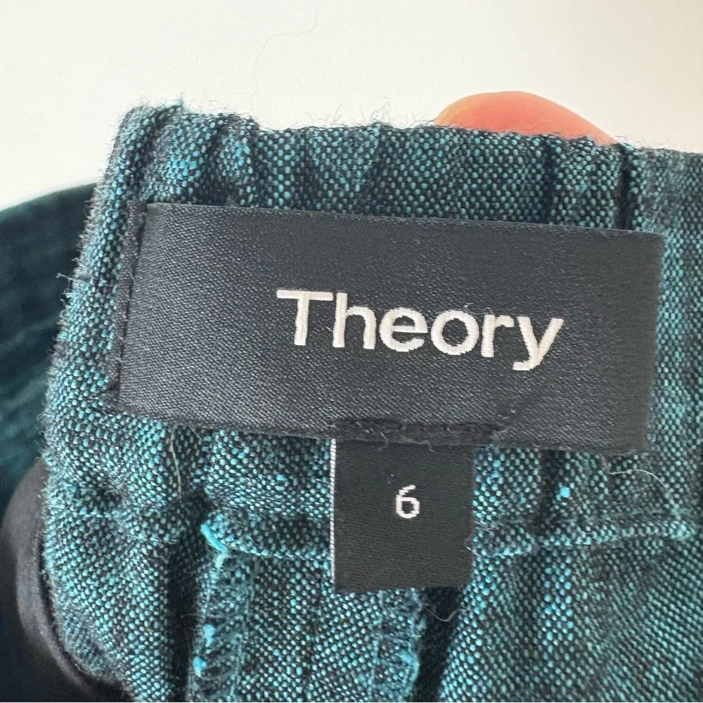 Theory 2 Piece Matching Linen One-Button Staple Blazer and Pants Blue Size 4/6 - Picture 8 of 11